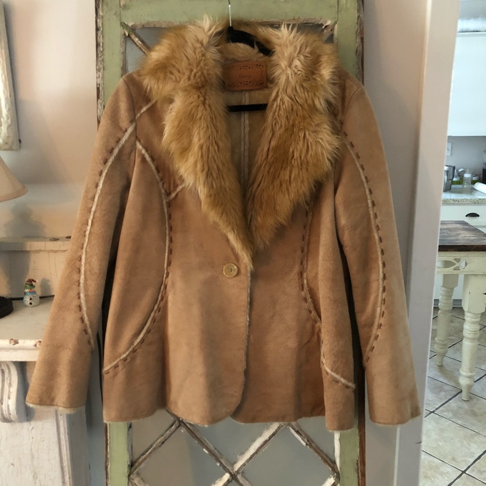 Brown leather jacket